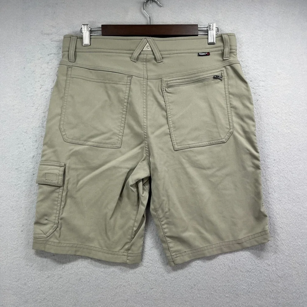 Gerry Cargo Shorts Mens 32 Tan Stretch Nylon Hiking Outdoor Utility Gorpcore